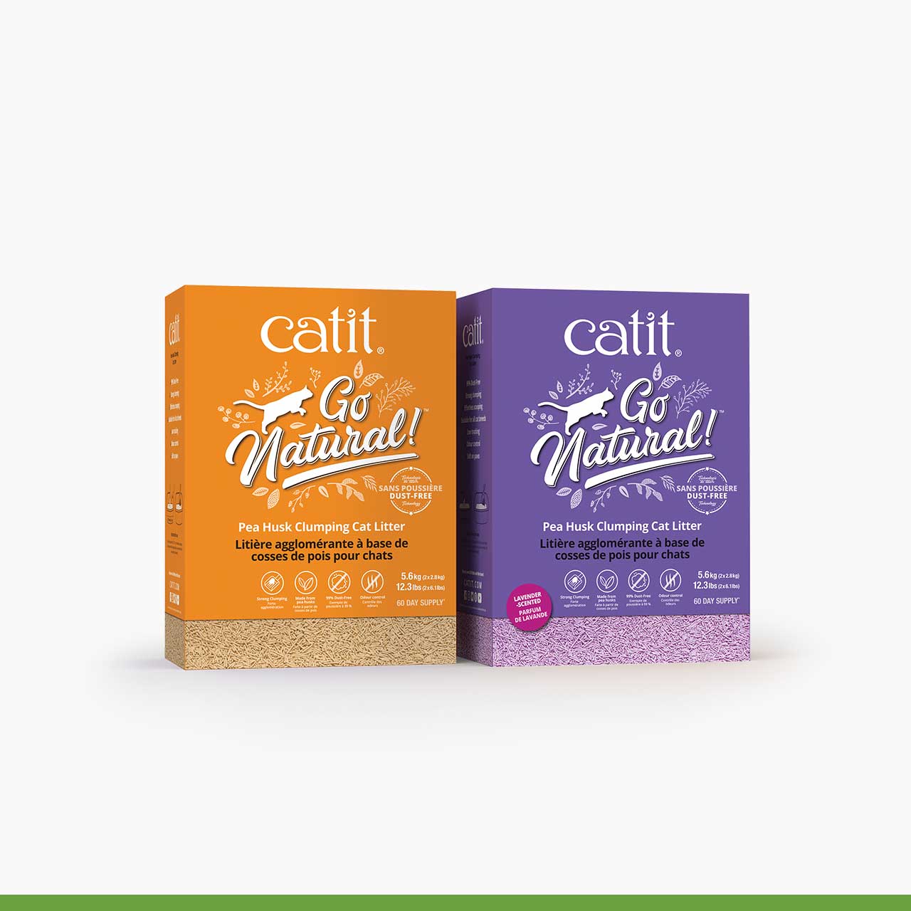 Catit Go Natural Pea Husk Clumping Cat Litter 14.8 lb, Natural (Packaging  may vary)