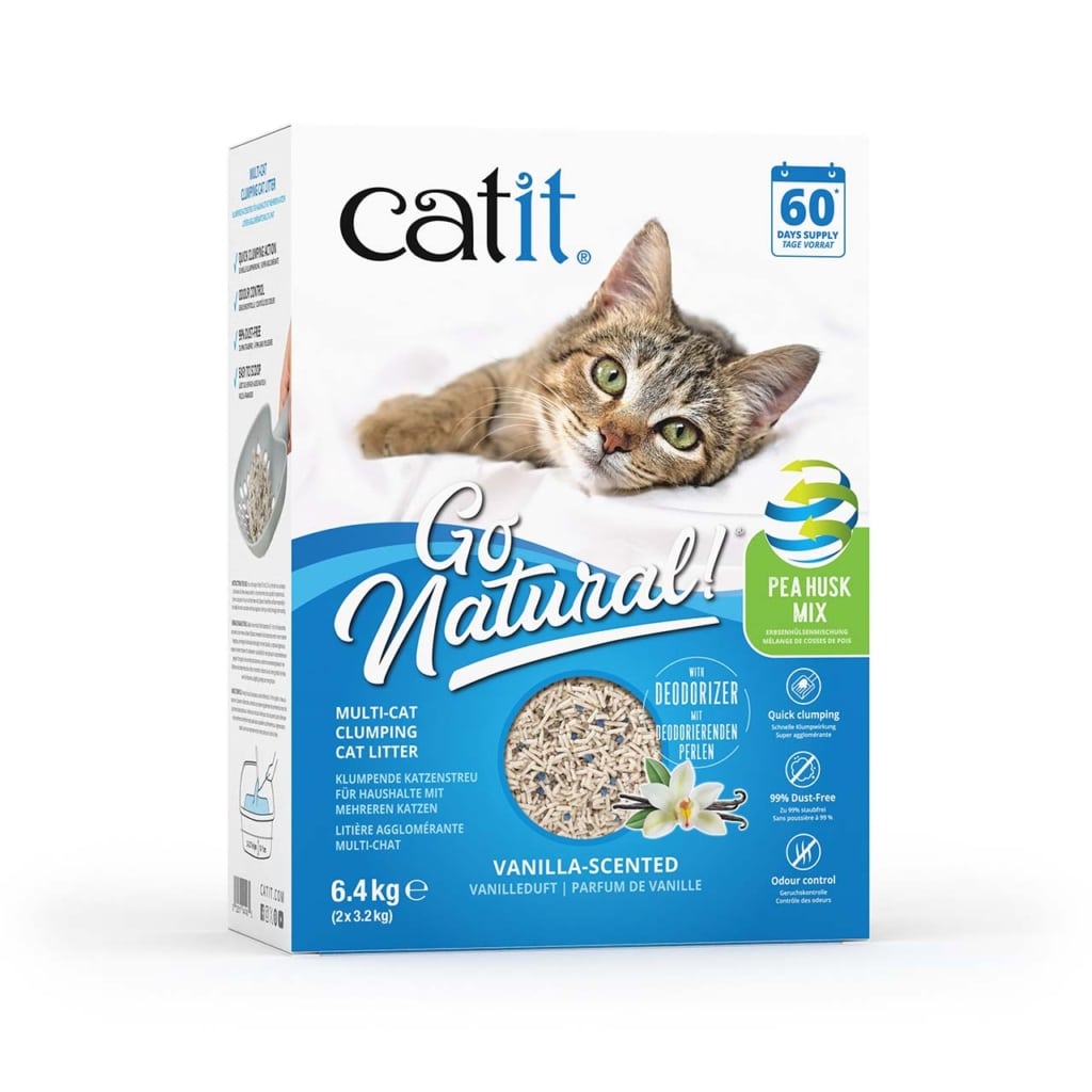 Verpackung der klumpenden Go Natural Katzenstreu für Haushalte mit mehreren Katzen